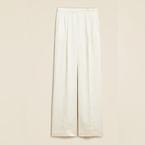 Anna October© X J.Crew wide-leg trouser in textured satin ivory sz 6. New